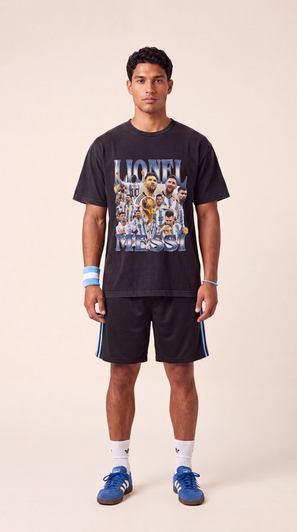 Washed Graphic Tee - Messi