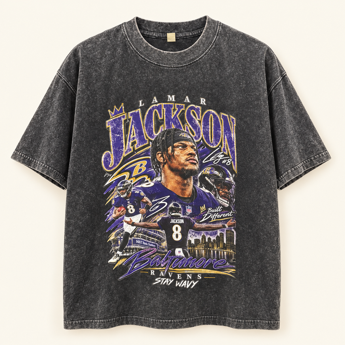 Washed Graphic Tee - Lamar Jackson
