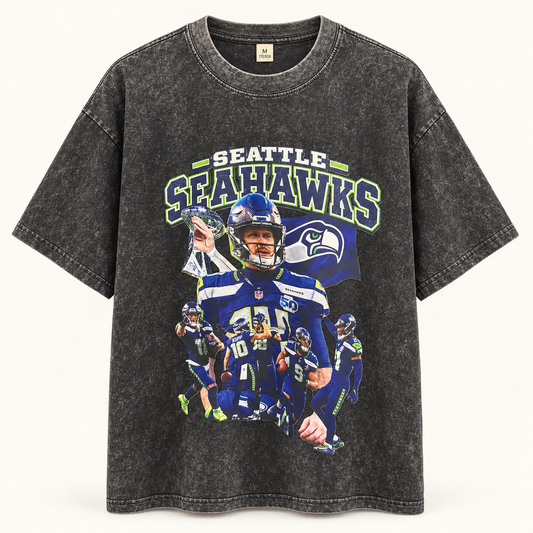 Washed Graphic Tee - Seahawks