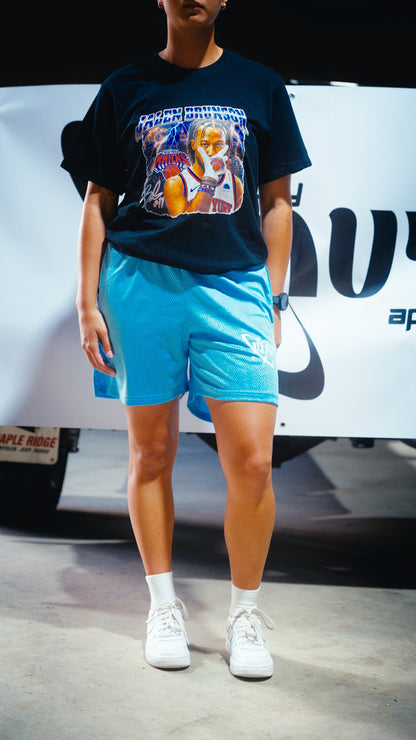 Wavy Mesh Shorts - Light Blue